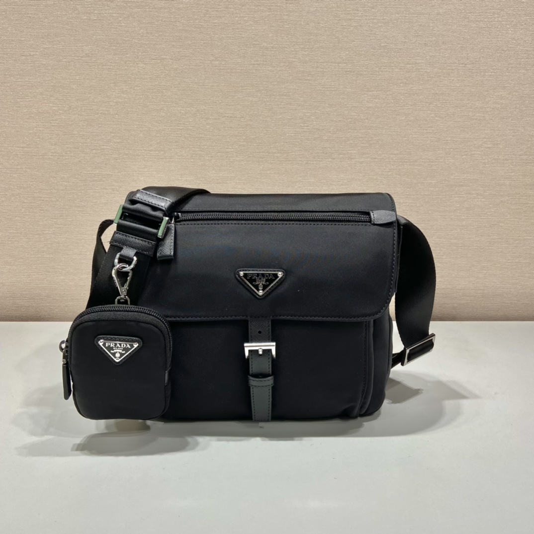 Prada Re Nylon Shoulder Bag Black 1BD994